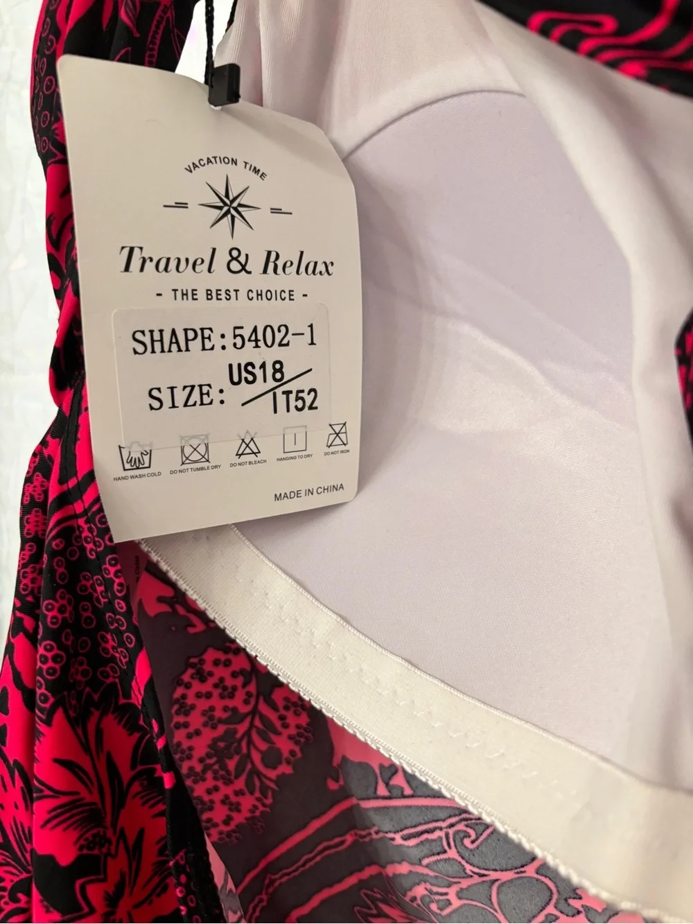 Women’s Hot Pink & Black Paisley Print Tankini Top